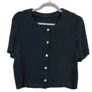 Black & White Polka Dot Button Down Shirt
